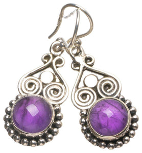 StarGems  Natural Amethyst Handmade Unique 925 Sterling Silver Earrings 1 1/2" T3683