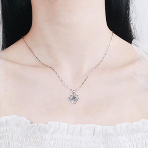 StarGems® Heart-Shape 0.8ct Moissanite 925 Silver Platinum Plated Necklace 40+5cm NX013