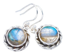 StarGems  Natural Labradorite Handmade 925 Sterling Silver Earrings 1.25" F5791