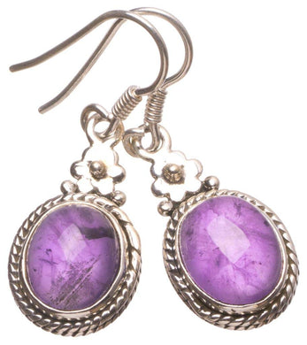 StarGems  Natural Amethyst Handmade Boho 925 Sterling Silver Earrings 1 1/4