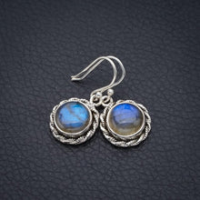 StarGems  Natural Labradorite Handmade 925 Sterling Silver Earrings 1.25" F5798