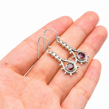 StarGems® Natural Garnet Handmade 925 Sterling Silver Earrings 1.5" D4020