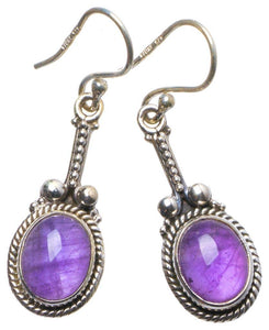 StarGems  Natural Amethyst Handmade Unique 925 Sterling Silver Earrings 1.75" X4058