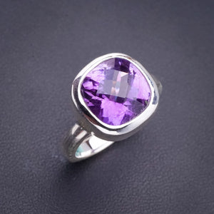 StarGems Natural Amethyst Handmade 925 Sterling Silver Ring A4584