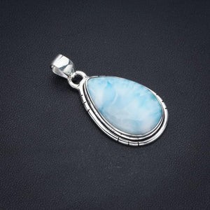 StarGems  Natural Larimar Handmade 925 Sterling Silver Pendant 1.5" F3472