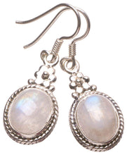 StarGems  Natural Rainbow Moonstone Handmade Unique 925 Sterling Silver Earrings 1 1/4" T3013