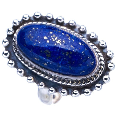 StarGems® Natural Lapis Lazuli Handmade 925 Sterling Silver Ring 6.25 F0022