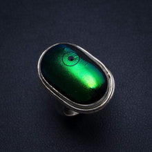 StarGems  Natural Rainbow Dichroic Glass Handmade Mexican 925 Sterling Silver Ring, US Size 5.5 T7356