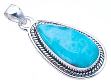 StarGems  Natural Larimar Handmade 925 Sterling Silver Pendant 1.5" F3363