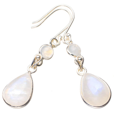 StarGems® Natural Rainbow Moonstone Handmade 925 Sterling Silver Earrings 2