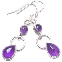 StarGems  Natural Amethyst Handmade Unique 925 Sterling Silver Earrings 1.5" Y3154