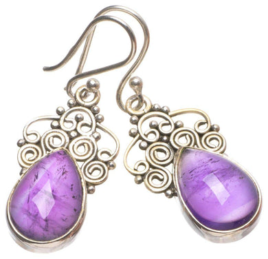 StarGems® Natural Amethyst Handmade 925 Sterling Silver Earrings 1 1/2