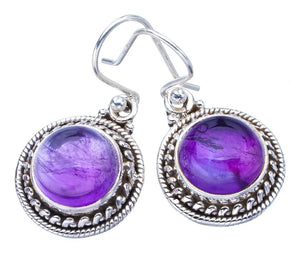 StarGems  Natural Amethyst Handmade 925 Sterling Silver Earrings 1.25" F5602