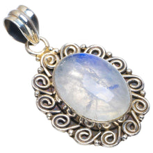 StarGems  Natural Rainbow Moonstone Handmade Unique 925 Sterling Silver Pendant 1.75" B4166