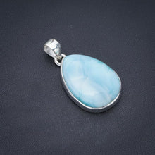 StarGems  Natural Larimar Handmade 925 Sterling Silver Pendant 1.5" F3410