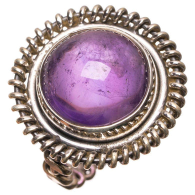 StarGems® Natural Amethyst Handmade Boho 925 Sterling Silver Ring, US Size 5 S2444