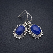 StarGems® Natural Lapis Lazuli Handmade 925 Sterling Silver Earrings 1.25" F5653