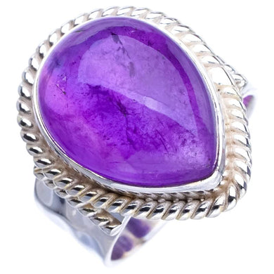 StarGems  Natural Amethyst Handmade 925 Sterling Silver Ring 6 E9254