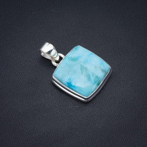 StarGems  Natural Larimar Handmade 925 Sterling Silver Pendant 1" F3481