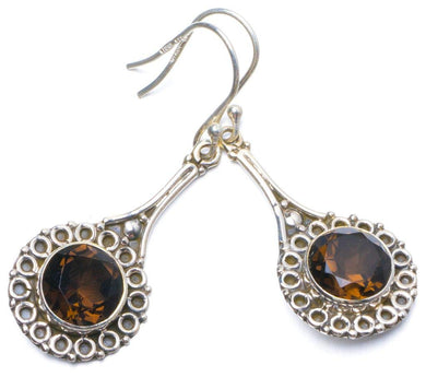 StarGems  Natural Smoky Quartz Handmade Unique 925 Sterling Silver Earrings 2