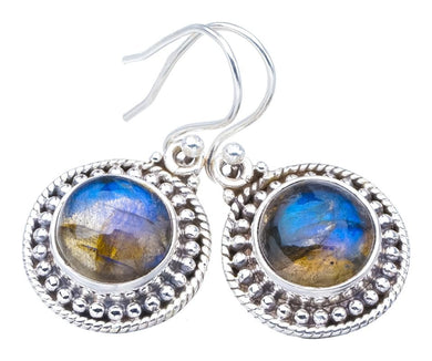 StarGems® Natural Labradorite Handmade 925 Sterling Silver Earrings 1.25