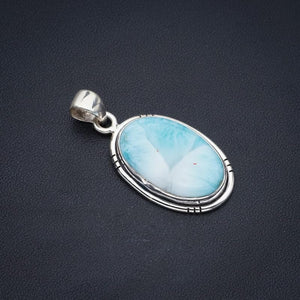 StarGems  Natural Larimar Handmade 925 Sterling Silver Pendant 1.5" F3338