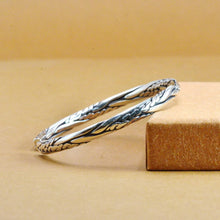 StarGems® Opening Twisted Vintage Handmade 999 Sterling Silver Bangle Cuff Bracelet For Women Cb0008