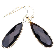 StarGems® Natural Black Onyx Handmade 925 Sterling Silver Earrings 1.5" D3981