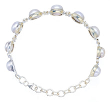 StarGems  Natural River Pearl Handmade Unique 925 Sterling Silver Bracelet 6 1/2-7 3/4" S1993