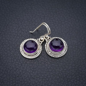 StarGems  Natural Amethyst Handmade 925 Sterling Silver Earrings 1.25" F5600