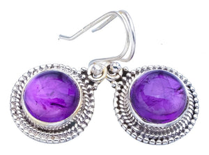 StarGems  Natural Amethyst Handmade 925 Sterling Silver Earrings 1.25" F5600