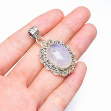 StarGems  Natural Rainbow Moonstone Handmade Unique 925 Sterling Silver Pendant 1.75" B4166