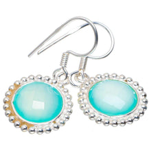 StarGems  Natural Chalcedony Handmade Unique 925 Sterling Silver Earrings 1.25" A2363