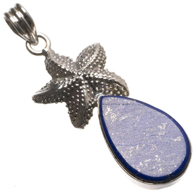 StarGems  Natural Lapis Lazuli Starfish Handmade Vintage Starfish Shape 925 Sterling Silver Pendant 2