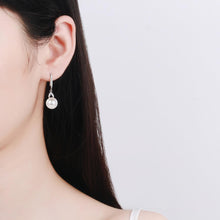 StarGems® 11mm Pearl 0.08cttw Moissanite 925 Silver Platinum Plated Dangle Earrings EX113