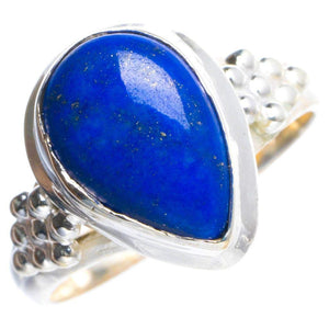 StarGems® Natural Lapis Lazuli Handmade Unique 925 Sterling Silver Ring 6 Y4526