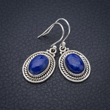 StarGems® Natural Lapis Lazuli Handmade 925 Sterling Silver Earrings 1.25" F5659