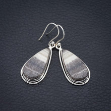 StarGems® Natural Zebra Calcite Handmade 925 Sterling Silver Earrings 1.75" F5513