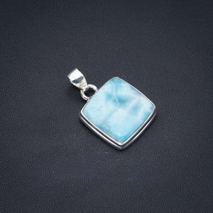 StarGems  Natural Larimar Handmade 925 Sterling Silver Pendant 1" F3448