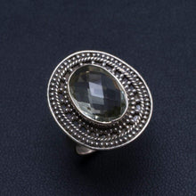 StarGems  Natural Green Amethyst Handmade Unique 925 Sterling Silver Ring, US Size 8.75 T6858