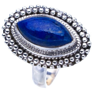 StarGems® Natural Lapis Lazuli Handmade 925 Sterling Silver Ring 7 F0040