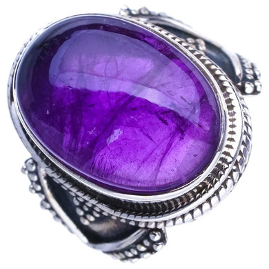 StarGems  Natural Amethyst Handmade 925 Sterling Silver Ring 6.75 E9230