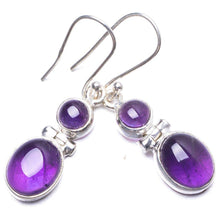 StarGems  Natural Amethyst Handmade Unique 925 Sterling Silver Earrings 1.5" Y3335