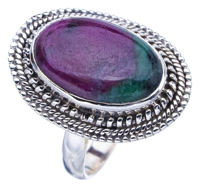 StarGems  Natural Ruby Zoisite Handmade 925 Sterling Silver Ring 9.75 F1358