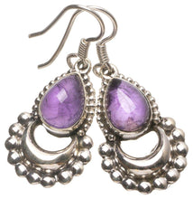 StarGems® Natural Amethyst Handmade Mexican Half-Moon Shape 925 Sterling Silver Earrings 1 1/4" T3736