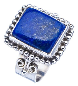 StarGems® Natural Lapis Lazuli Handmade 925 Sterling Silver Ring 6.25 F1812