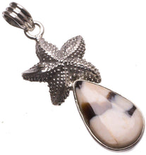 StarGems® Natural Penut Wood Jasper Starfish Handmade 925 Sterling Silver Pendant 2" T2432