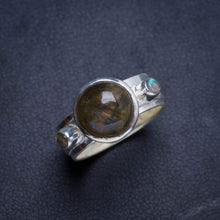 StarGems® Natural Blue Fire Labradorite Handmade Unique 925 Sterling Silver Ring 7.75 Y4529