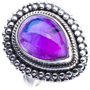 StarGems  Natural Amethyst Handmade 925 Sterling Silver Ring 7.5 E9295