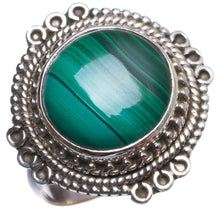 StarGems  Natural Malachite Handmade Boho 925 Sterling Silver Ring, US Size 8 T7809